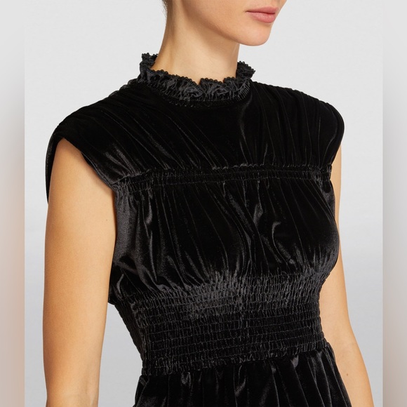 SANDRO Velvet Smock Top - Picture 4 of 8